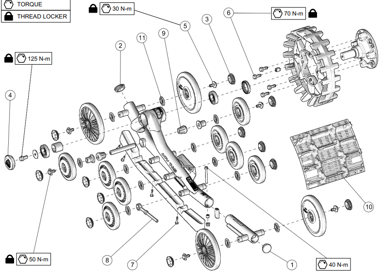 2019 Camso ATV T4S Rear Left & Right Parts Diagram