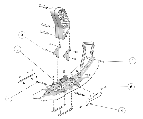 2019 Camso DTS-129 Front Ski Kit Parts Diagram
