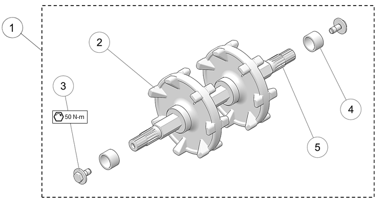 2019 Camso DTS 129 Drive Axle Assembly Parts Diagram