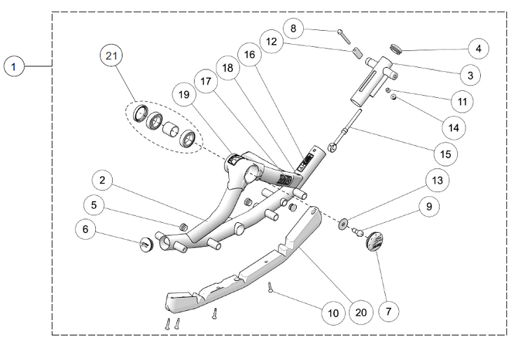 2020 CAMSO ATV T4S  FRONT RIGHT FRAME PARTS DIAGRAM