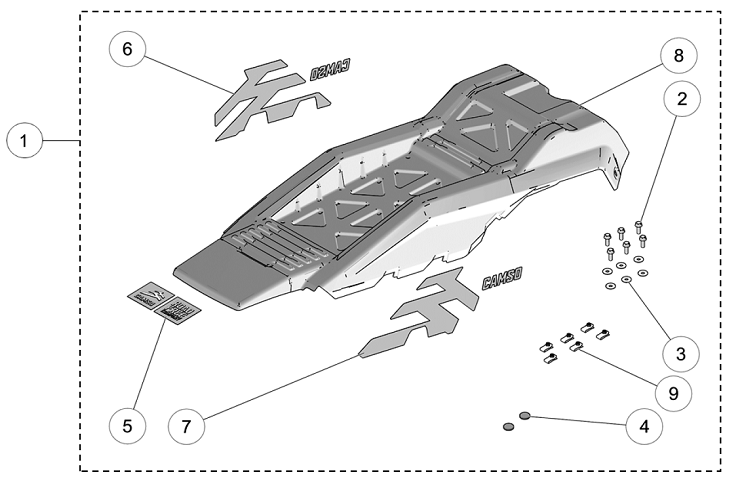 2019 Camso DTS 129 Skin Cover Parts Diagram