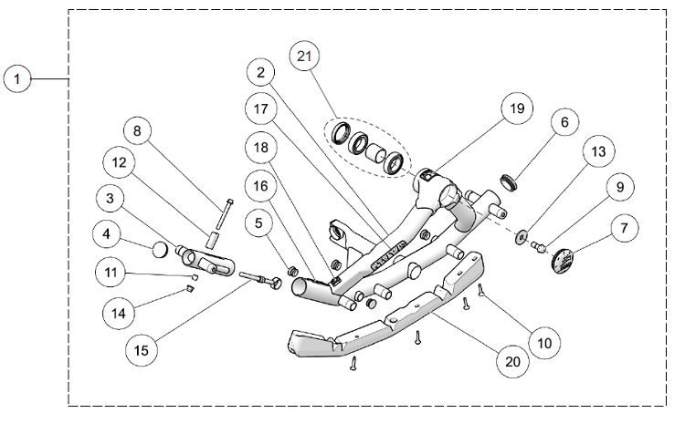 2024 CAMSO ATV T4S FRONT LEFT FRAME PARTS DIAGRAM